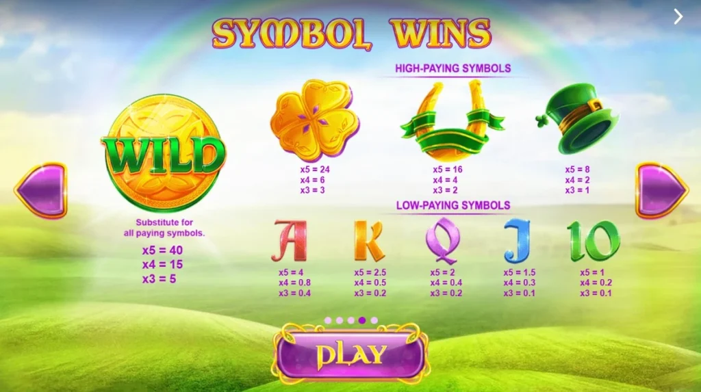 Rainbow jackpots symbols.