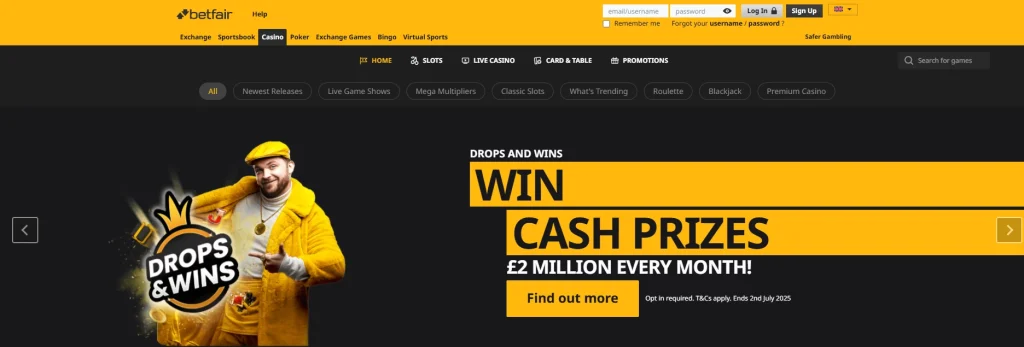 Betfair casino online.