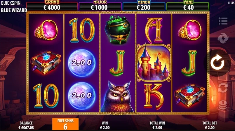Blue wizard demo slot.