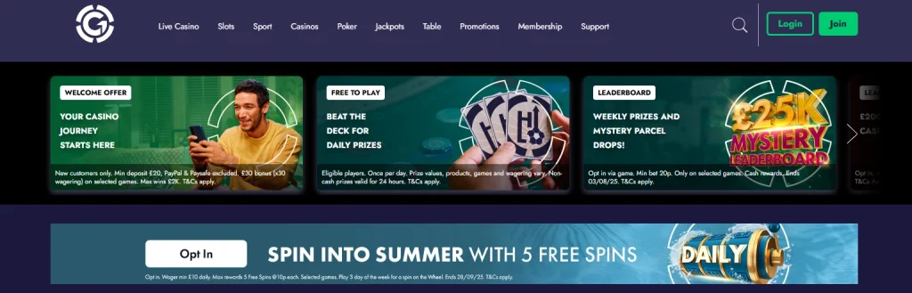 Grosvenor casino online.