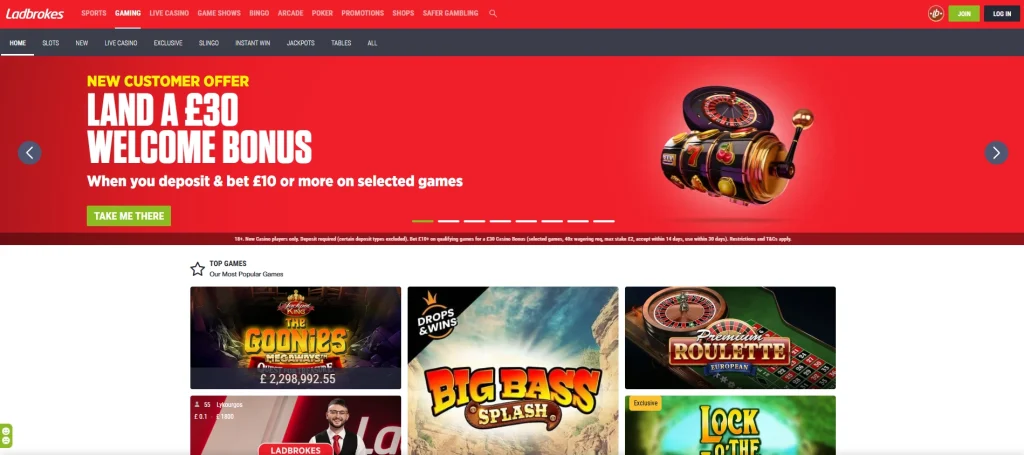 Ladbrokes casino online.