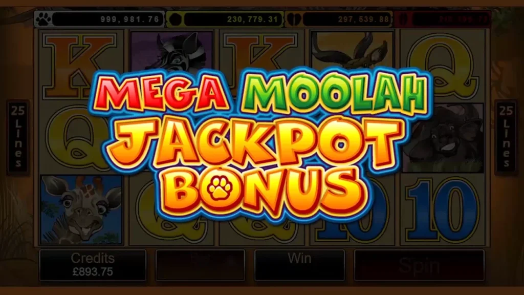Mega moolah jackpot bonus.