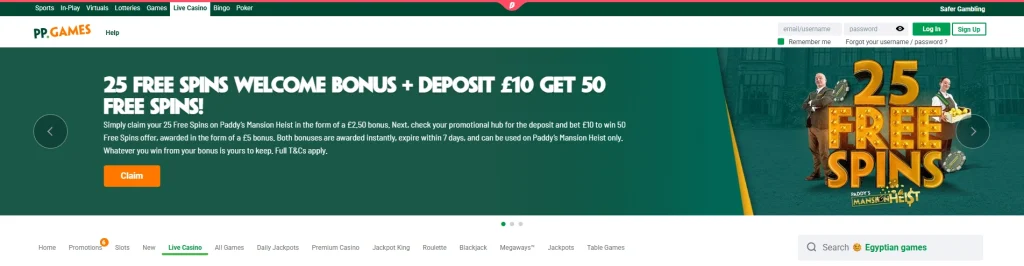 Paddy power casino online.