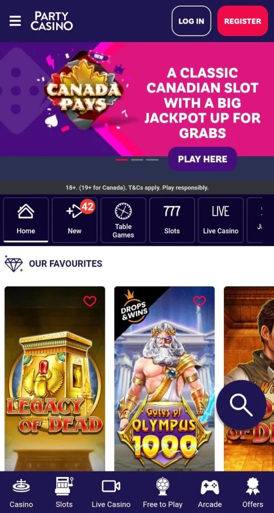 Party casino app.